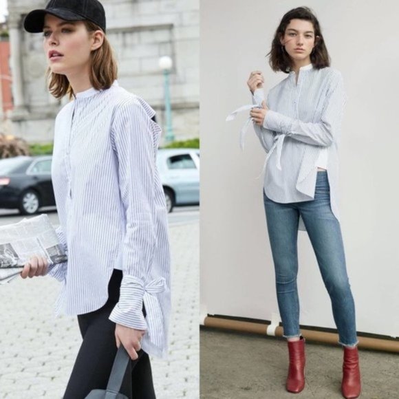 rag & bone Tops - Rag & Bone Dylan striped button down silk cotton shirt